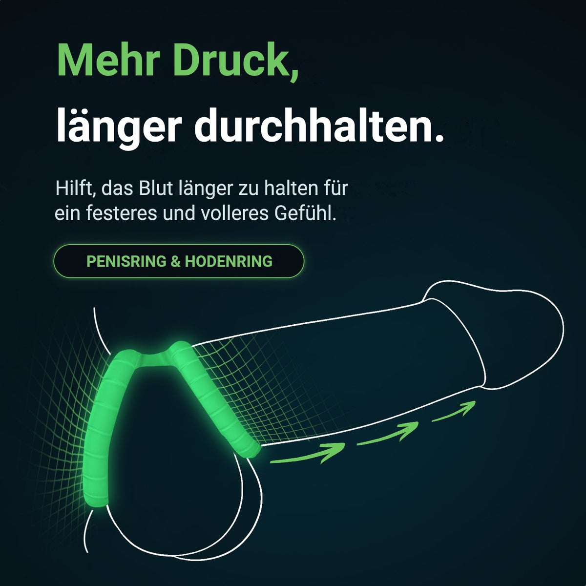Glowloop Dual Cockring und Hodenring: hält das Blut länger im Penis für eine vollere Erektion