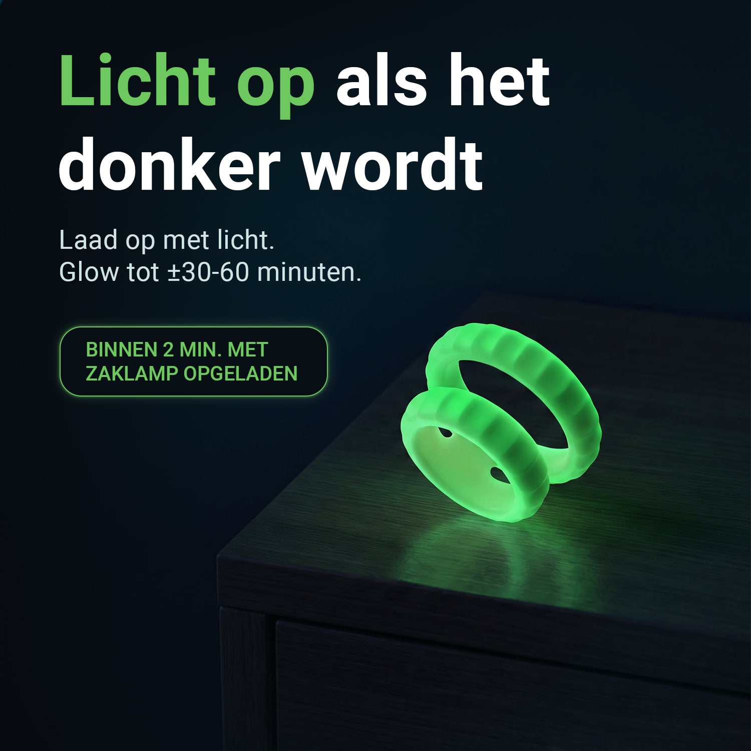 Glowloop Dual - Glow in the Dark Cockring