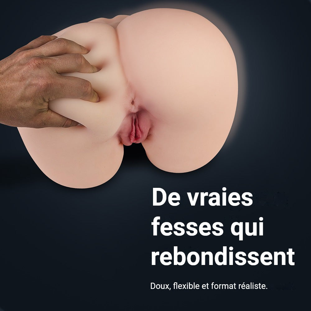 Infographic fesses Jessica : fesses grandeur nature qui rebondissent, douces et souples