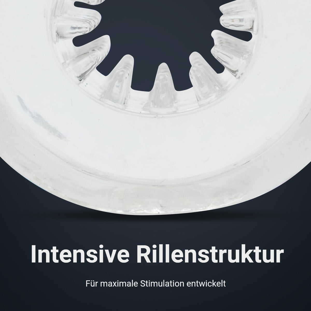 Innenseite des Pocket Shot Masturbators mit intensiver Rillenstruktur