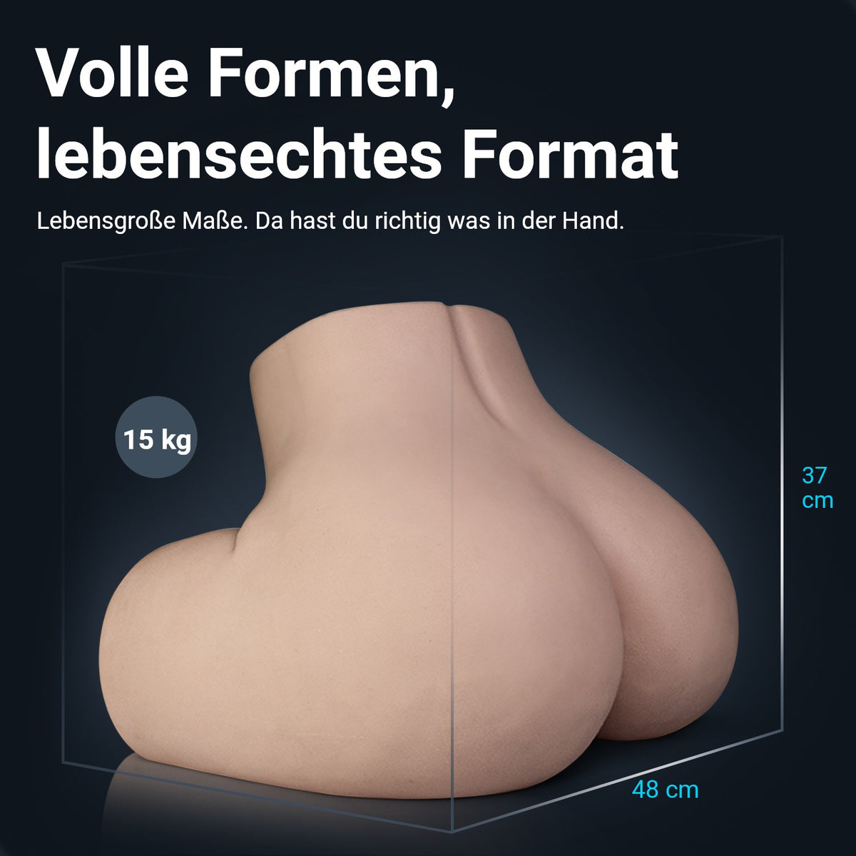 Maße Po Loes: 48 cm breit, 37 cm hoch, 15 kg