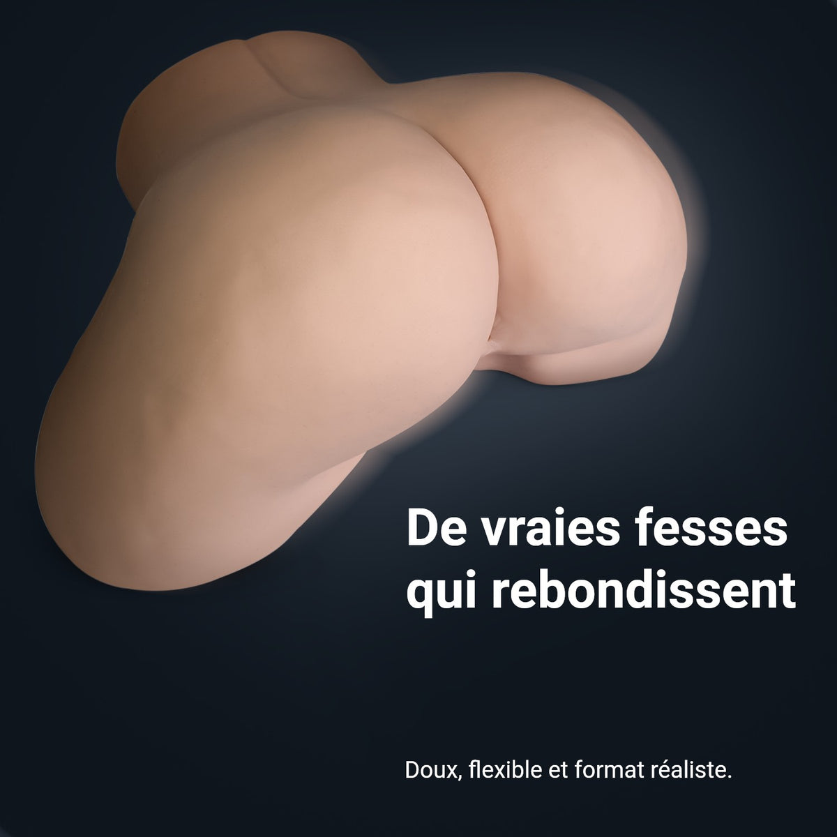 Infographic Loes : fesses grandeur nature qui rebondissent, douces et souples
