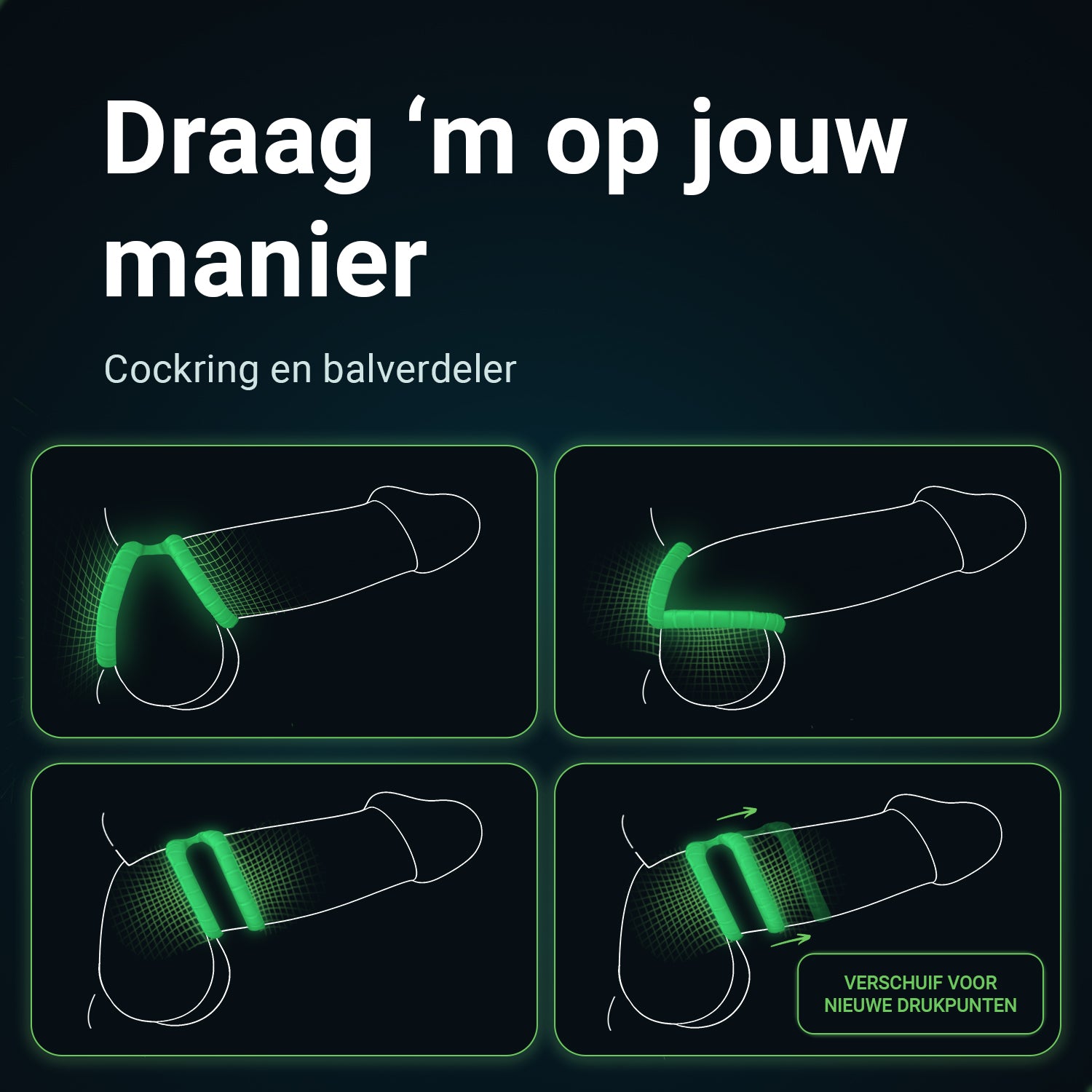 Glowloop Dual - Glow in the Dark Cockring